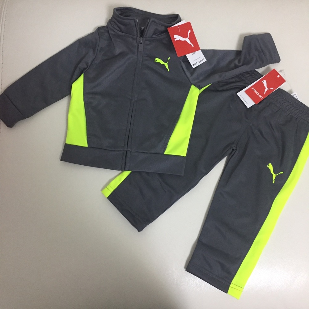 Puma long sleeve zip sweatshirt pants set 1004
